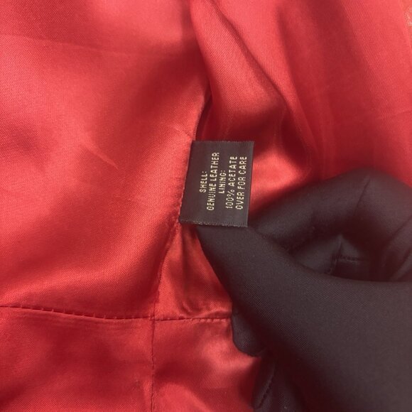 Vintage St Johns Jacket XS Smooth Red Leather Short Fitted Zip Up Distressed - Picture 11 of 14
